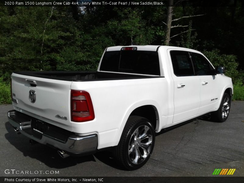 Ivory White Tri-Coat Pearl / New Saddle/Black 2020 Ram 1500 Longhorn Crew Cab 4x4