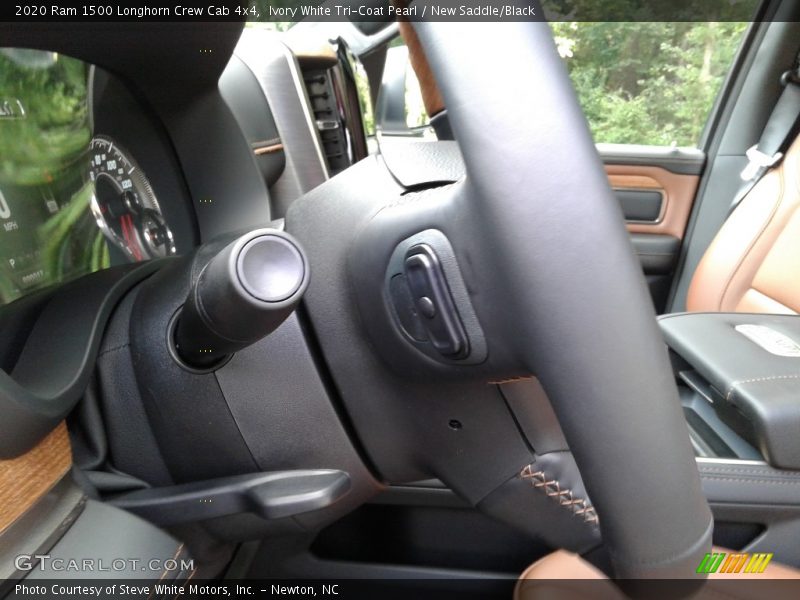 Ivory White Tri-Coat Pearl / New Saddle/Black 2020 Ram 1500 Longhorn Crew Cab 4x4