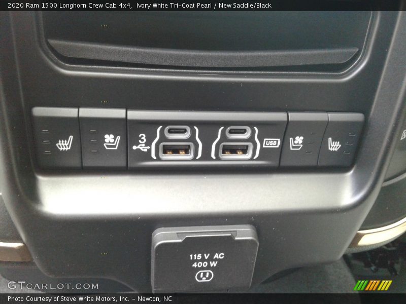 Ivory White Tri-Coat Pearl / New Saddle/Black 2020 Ram 1500 Longhorn Crew Cab 4x4