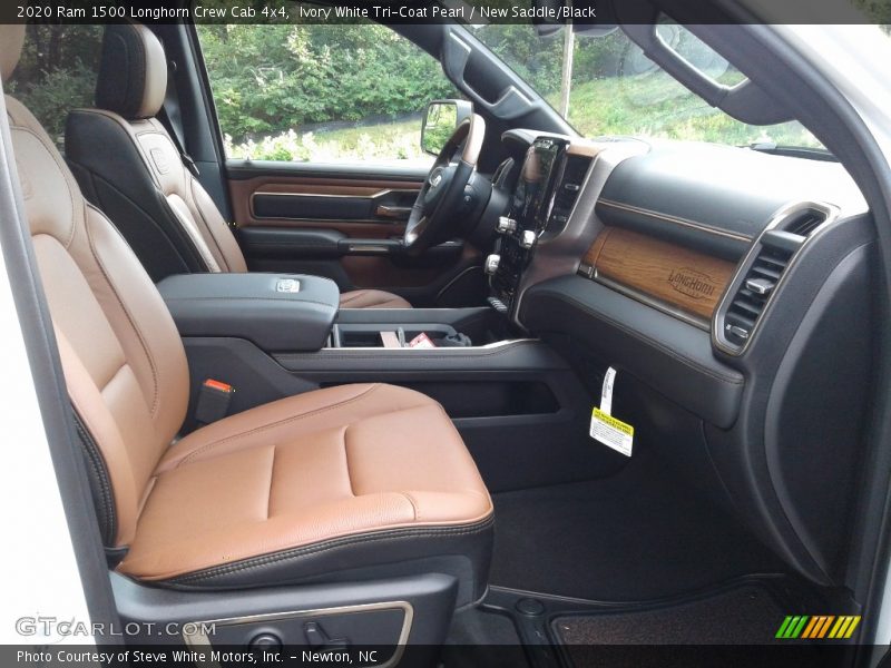 Ivory White Tri-Coat Pearl / New Saddle/Black 2020 Ram 1500 Longhorn Crew Cab 4x4