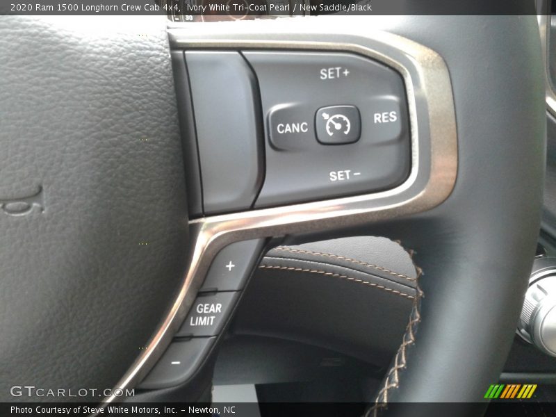 Ivory White Tri-Coat Pearl / New Saddle/Black 2020 Ram 1500 Longhorn Crew Cab 4x4