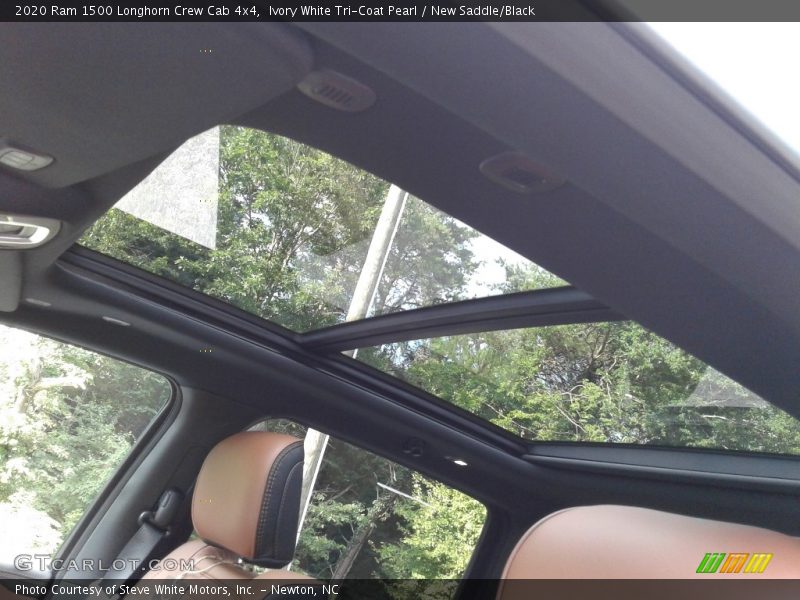 Ivory White Tri-Coat Pearl / New Saddle/Black 2020 Ram 1500 Longhorn Crew Cab 4x4