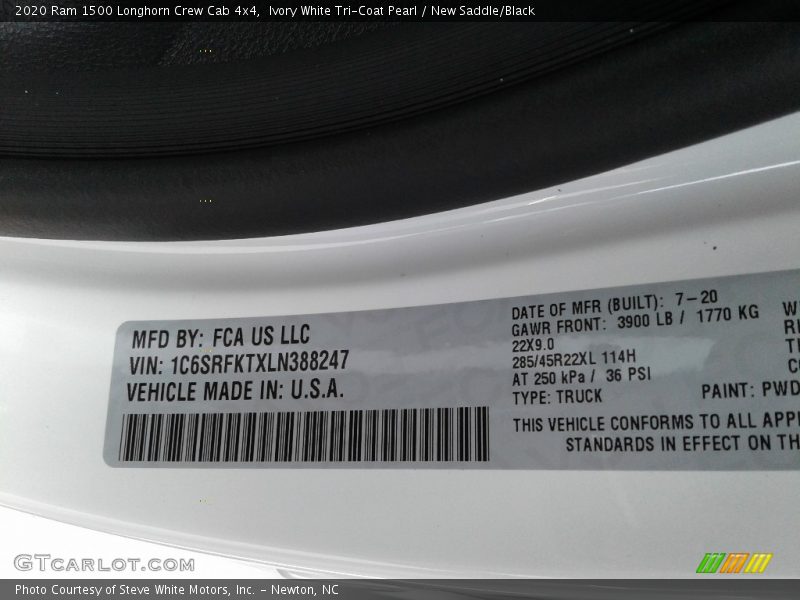 Ivory White Tri-Coat Pearl / New Saddle/Black 2020 Ram 1500 Longhorn Crew Cab 4x4