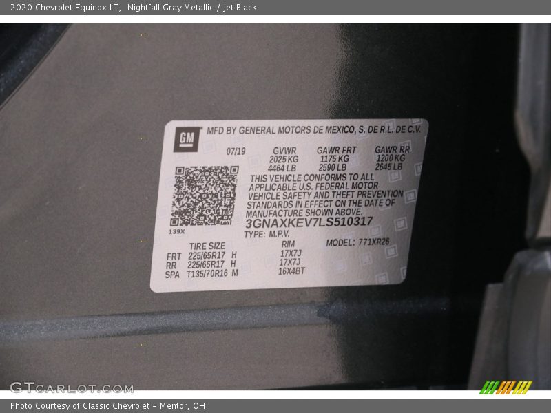 Nightfall Gray Metallic / Jet Black 2020 Chevrolet Equinox LT