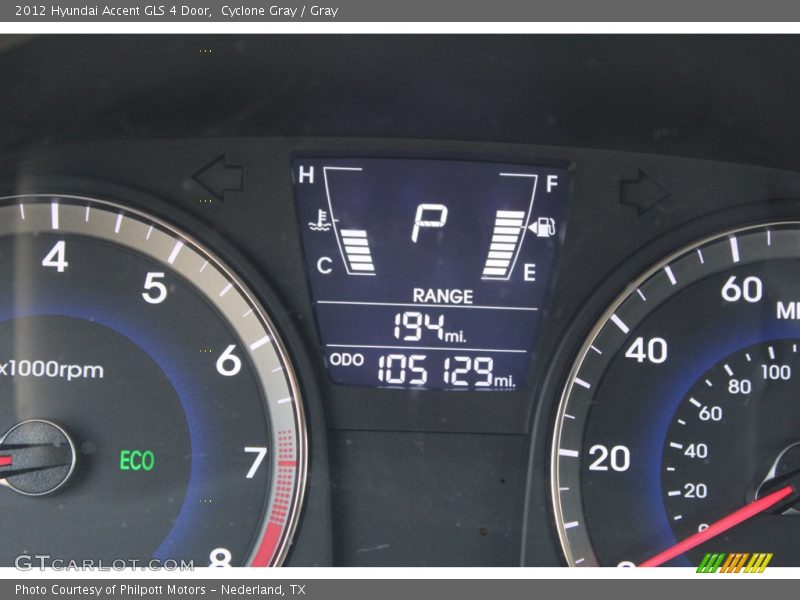 Cyclone Gray / Gray 2012 Hyundai Accent GLS 4 Door