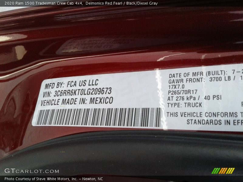 Delmonico Red Pearl / Black/Diesel Gray 2020 Ram 1500 Tradesman Crew Cab 4x4