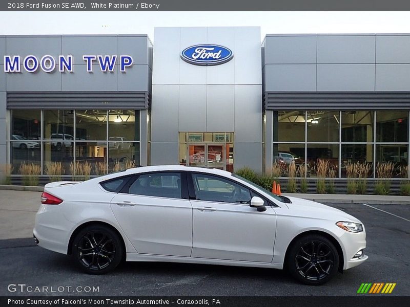 White Platinum / Ebony 2018 Ford Fusion SE AWD
