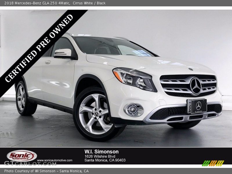 Cirrus White / Black 2018 Mercedes-Benz GLA 250 4Matic