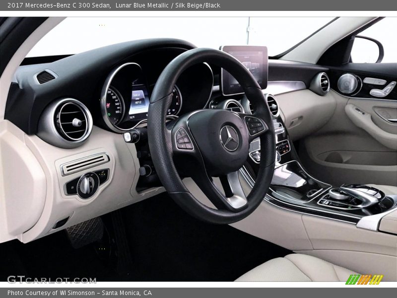Lunar Blue Metallic / Silk Beige/Black 2017 Mercedes-Benz C 300 Sedan