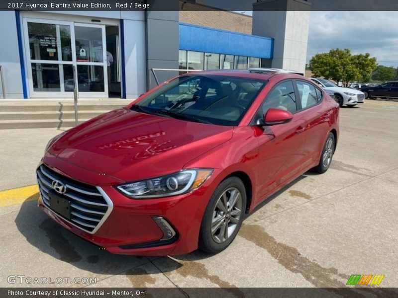 Red / Beige 2017 Hyundai Elantra Value Edition