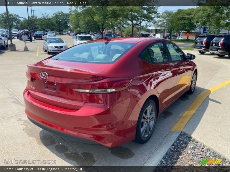 Red / Beige 2017 Hyundai Elantra Value Edition