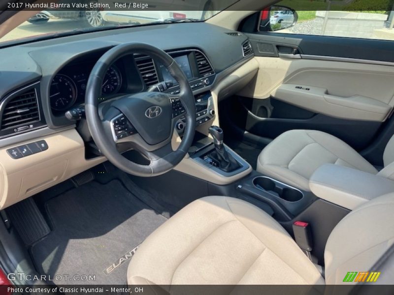 Beige Interior - 2017 Elantra Value Edition 