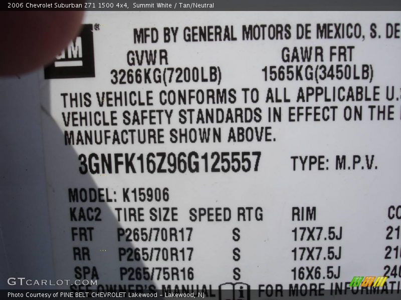 Summit White / Tan/Neutral 2006 Chevrolet Suburban Z71 1500 4x4