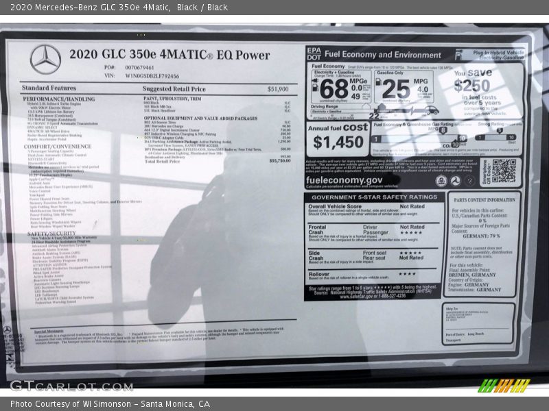Black / Black 2020 Mercedes-Benz GLC 350e 4Matic