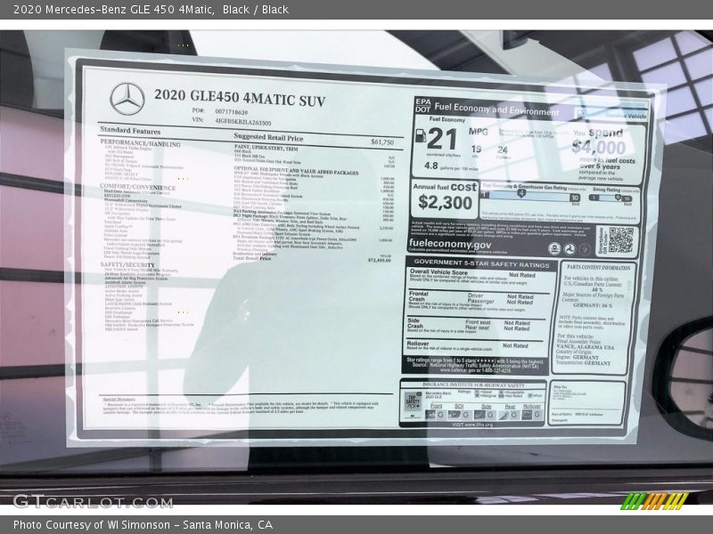 Black / Black 2020 Mercedes-Benz GLE 450 4Matic