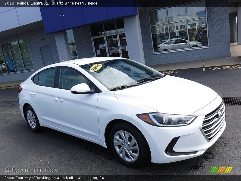 Quartz White Pearl / Beige 2018 Hyundai Elantra SE