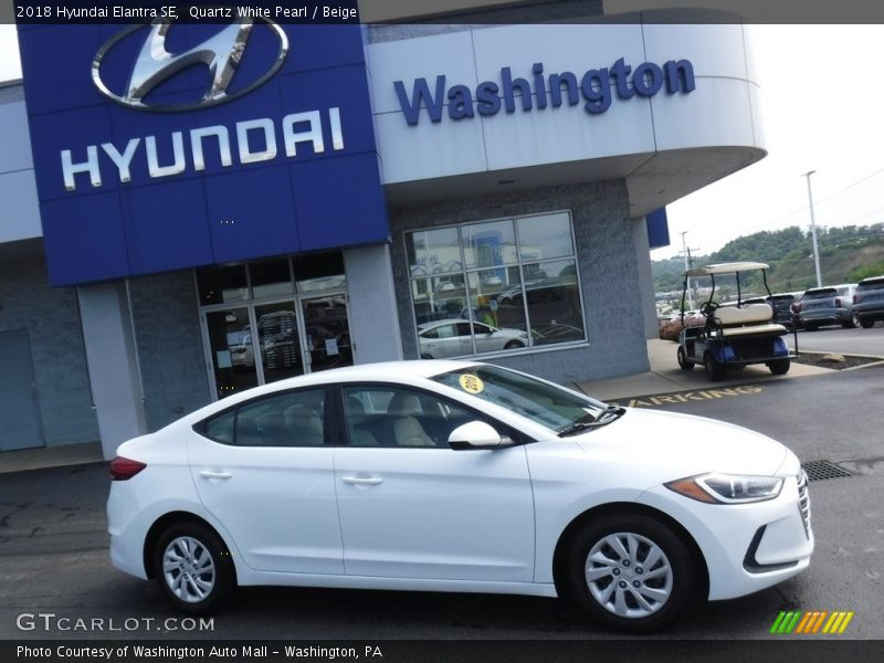 Quartz White Pearl / Beige 2018 Hyundai Elantra SE