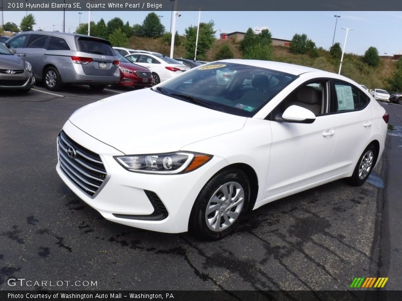 Quartz White Pearl / Beige 2018 Hyundai Elantra SE