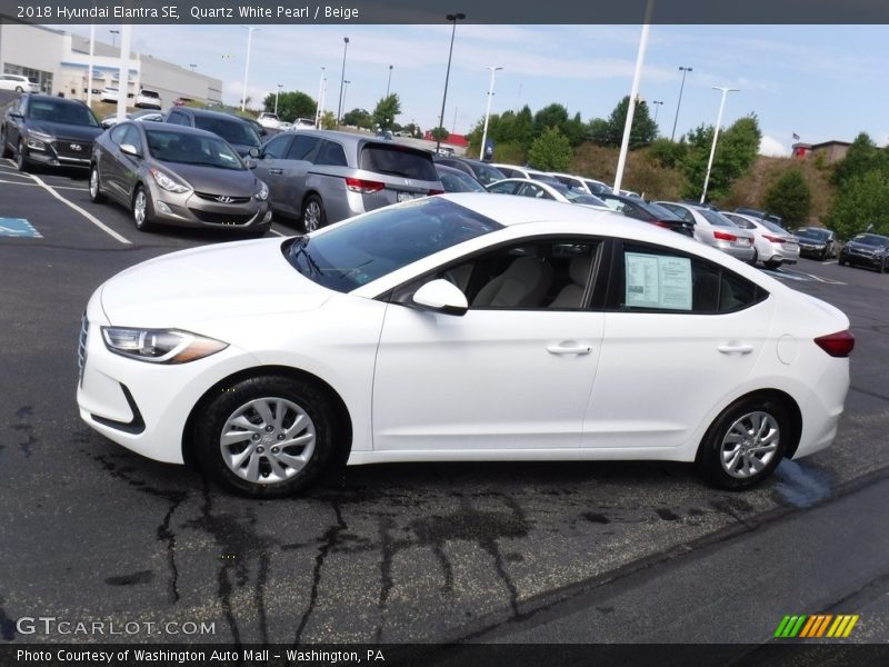 Quartz White Pearl / Beige 2018 Hyundai Elantra SE