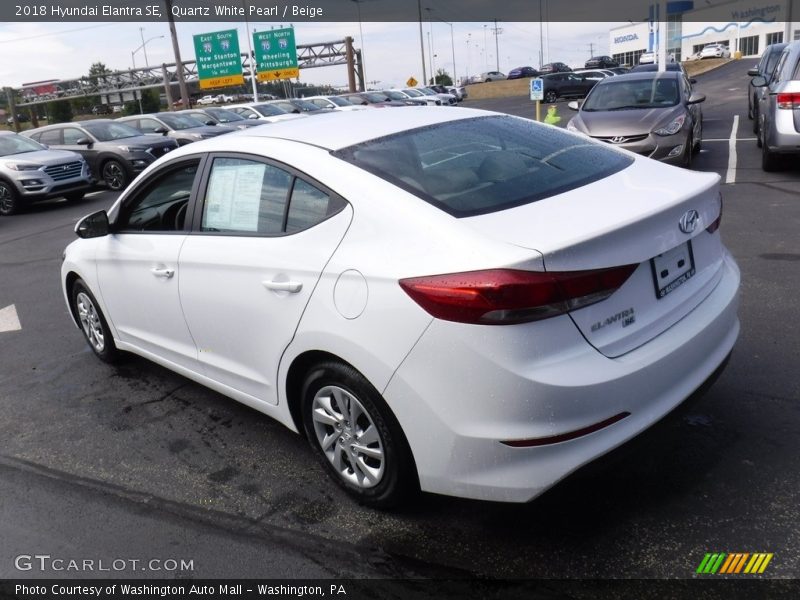 Quartz White Pearl / Beige 2018 Hyundai Elantra SE