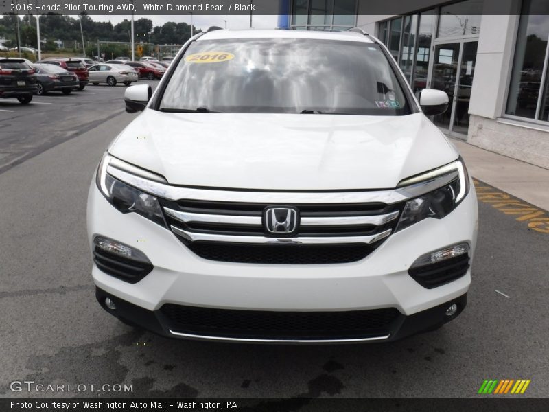 White Diamond Pearl / Black 2016 Honda Pilot Touring AWD