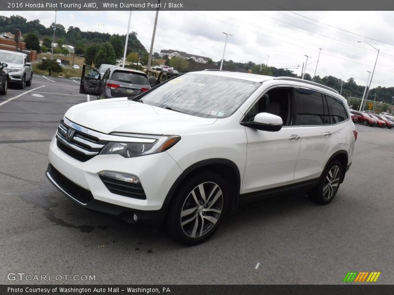 White Diamond Pearl / Black 2016 Honda Pilot Touring AWD