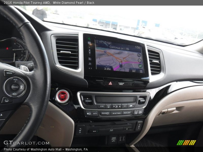 White Diamond Pearl / Black 2016 Honda Pilot Touring AWD