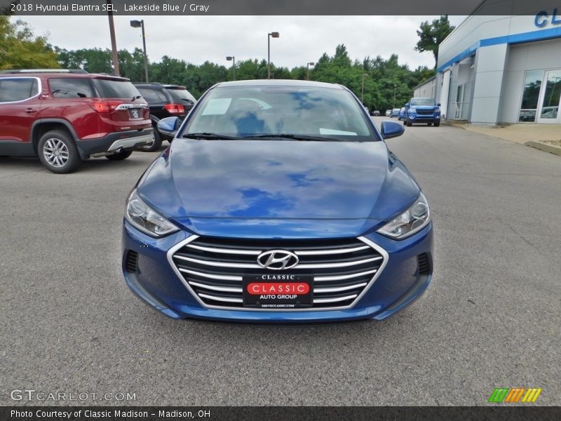 Lakeside Blue / Gray 2018 Hyundai Elantra SEL