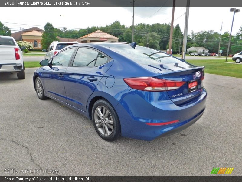 Lakeside Blue / Gray 2018 Hyundai Elantra SEL