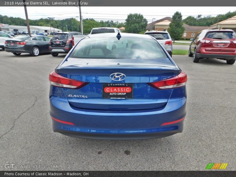 Lakeside Blue / Gray 2018 Hyundai Elantra SEL
