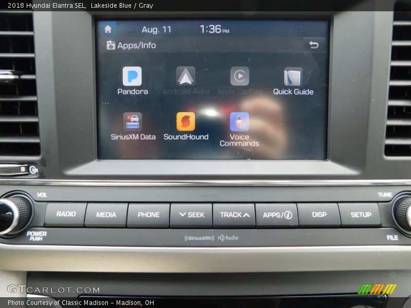 Lakeside Blue / Gray 2018 Hyundai Elantra SEL