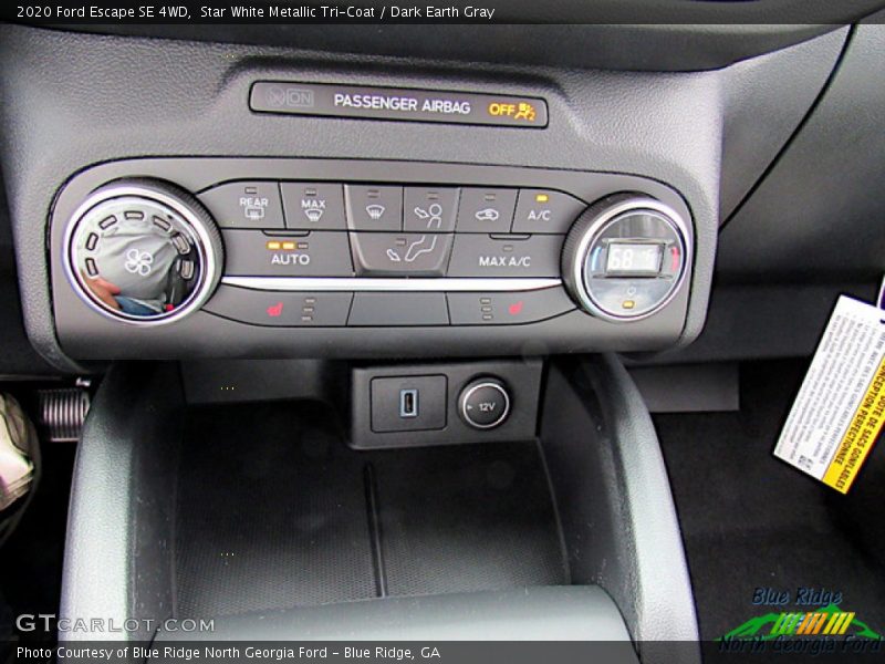 Star White Metallic Tri-Coat / Dark Earth Gray 2020 Ford Escape SE 4WD