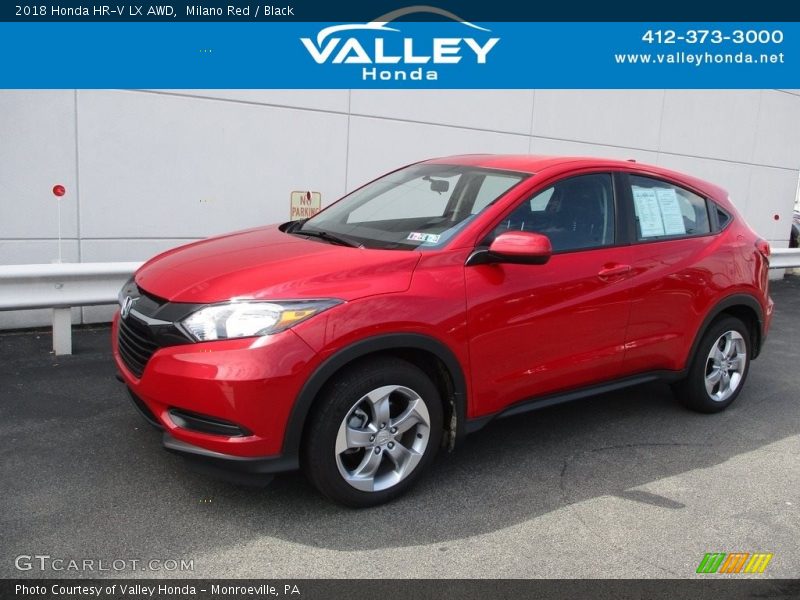 Milano Red / Black 2018 Honda HR-V LX AWD