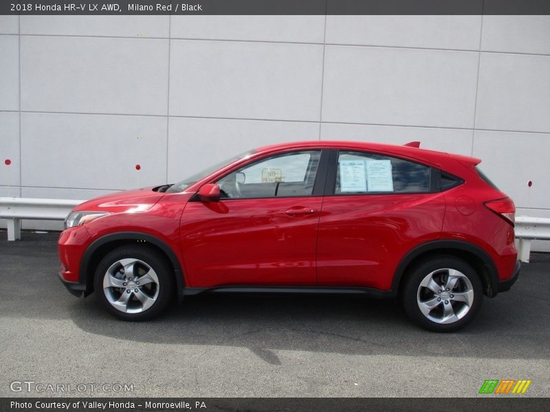 Milano Red / Black 2018 Honda HR-V LX AWD