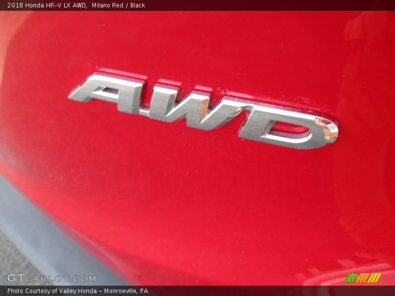 Milano Red / Black 2018 Honda HR-V LX AWD