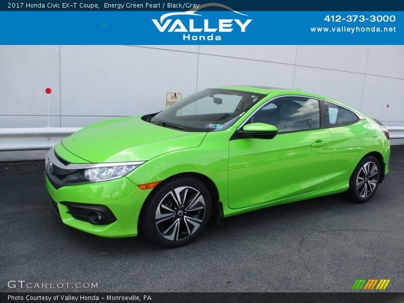 Energy Green Pearl / Black/Gray 2017 Honda Civic EX-T Coupe