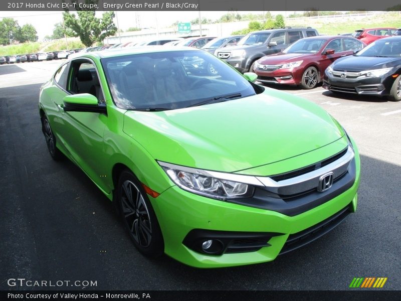 Energy Green Pearl / Black/Gray 2017 Honda Civic EX-T Coupe