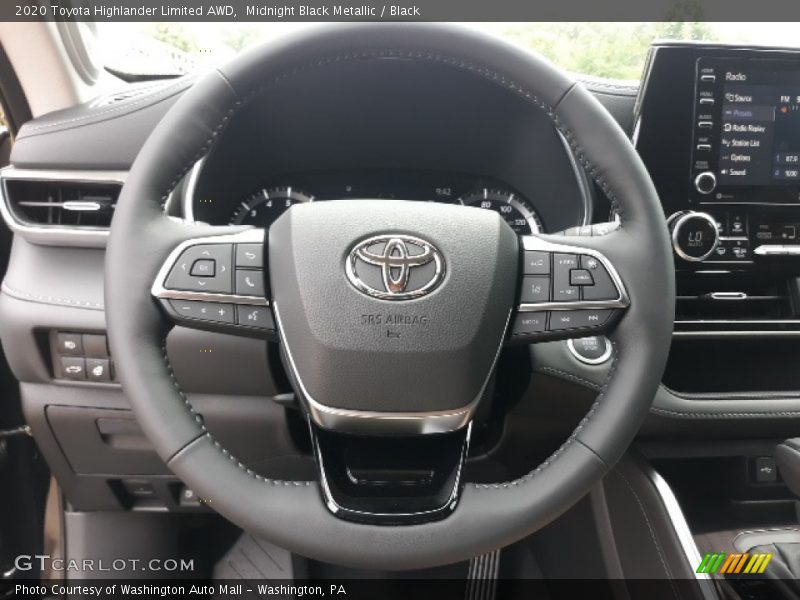 Midnight Black Metallic / Black 2020 Toyota Highlander Limited AWD