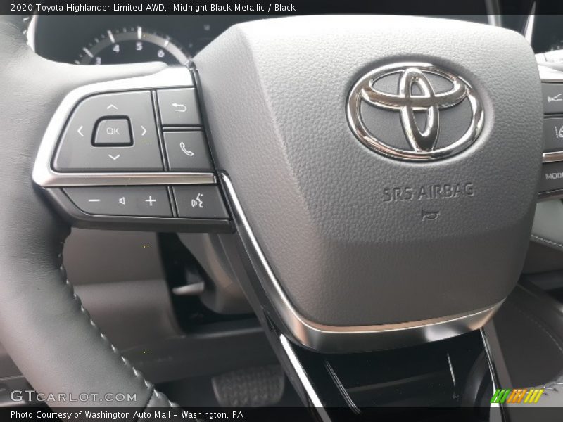 Midnight Black Metallic / Black 2020 Toyota Highlander Limited AWD