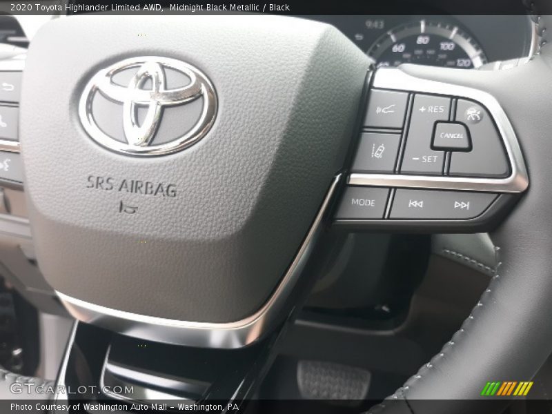 Midnight Black Metallic / Black 2020 Toyota Highlander Limited AWD