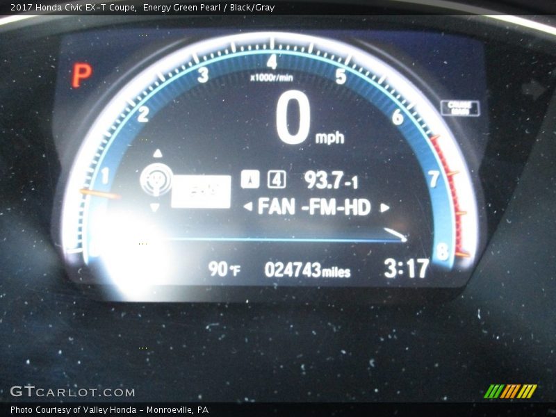 Energy Green Pearl / Black/Gray 2017 Honda Civic EX-T Coupe