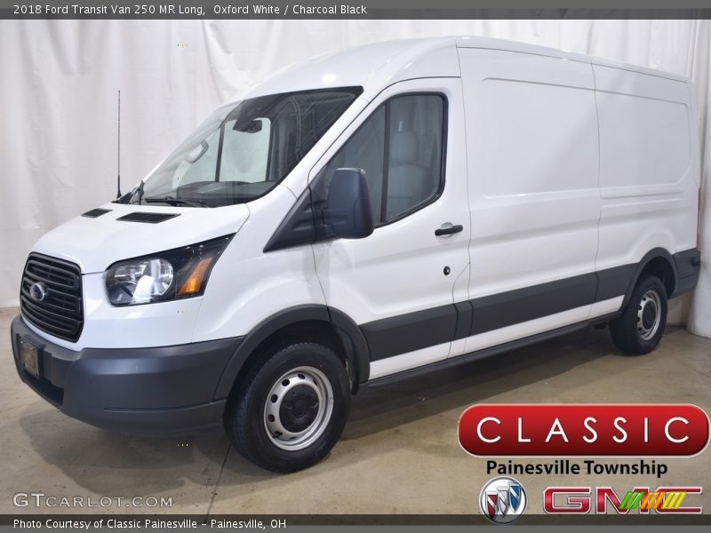Oxford White / Charcoal Black 2018 Ford Transit Van 250 MR Long