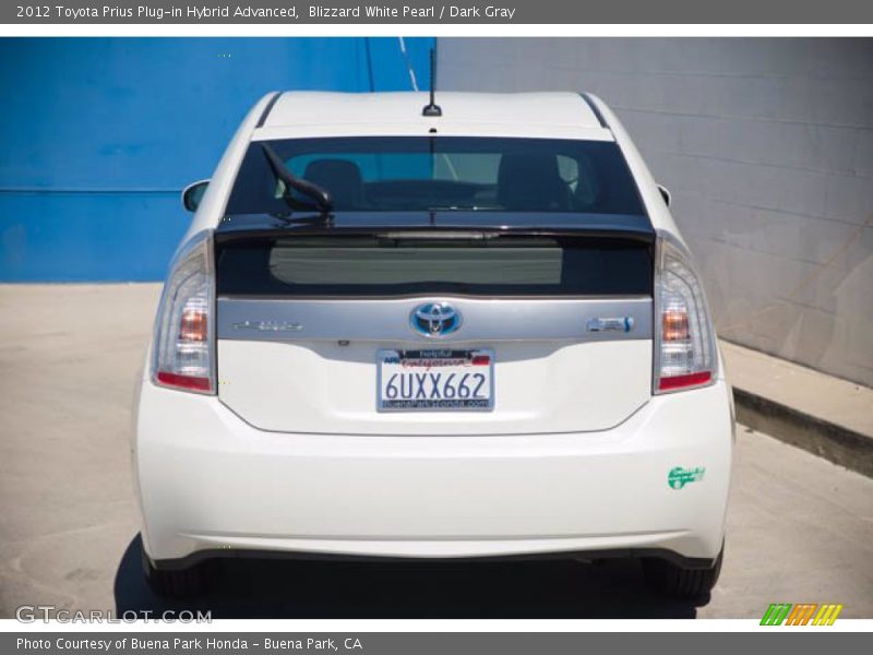 Blizzard White Pearl / Dark Gray 2012 Toyota Prius Plug-in Hybrid Advanced