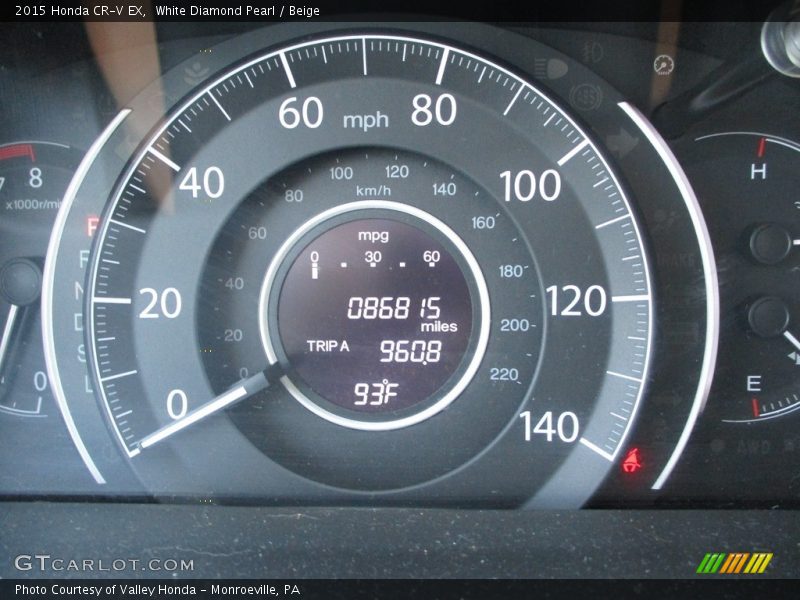 White Diamond Pearl / Beige 2015 Honda CR-V EX