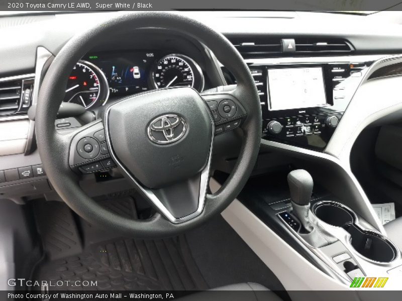Super White / Black 2020 Toyota Camry LE AWD