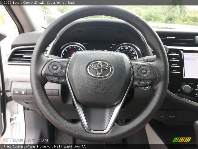 Super White / Black 2020 Toyota Camry LE AWD
