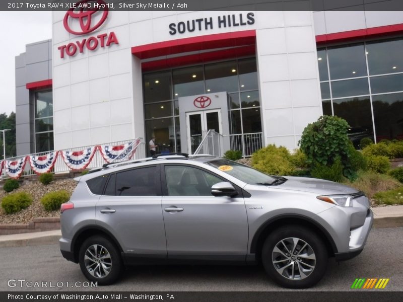 Silver Sky Metallic / Ash 2017 Toyota RAV4 XLE AWD Hybrid