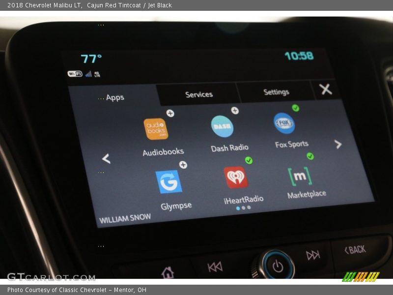 Cajun Red Tintcoat / Jet Black 2018 Chevrolet Malibu LT
