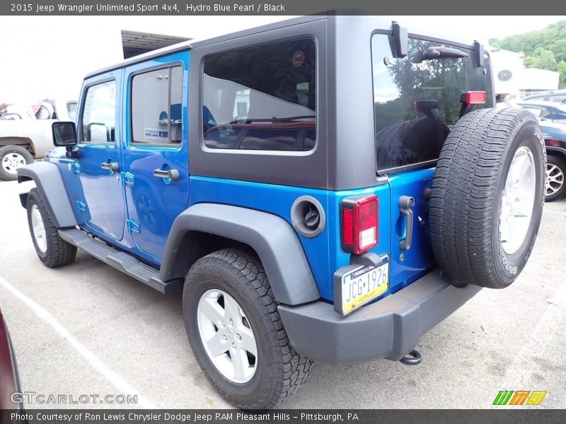 Hydro Blue Pearl / Black 2015 Jeep Wrangler Unlimited Sport 4x4