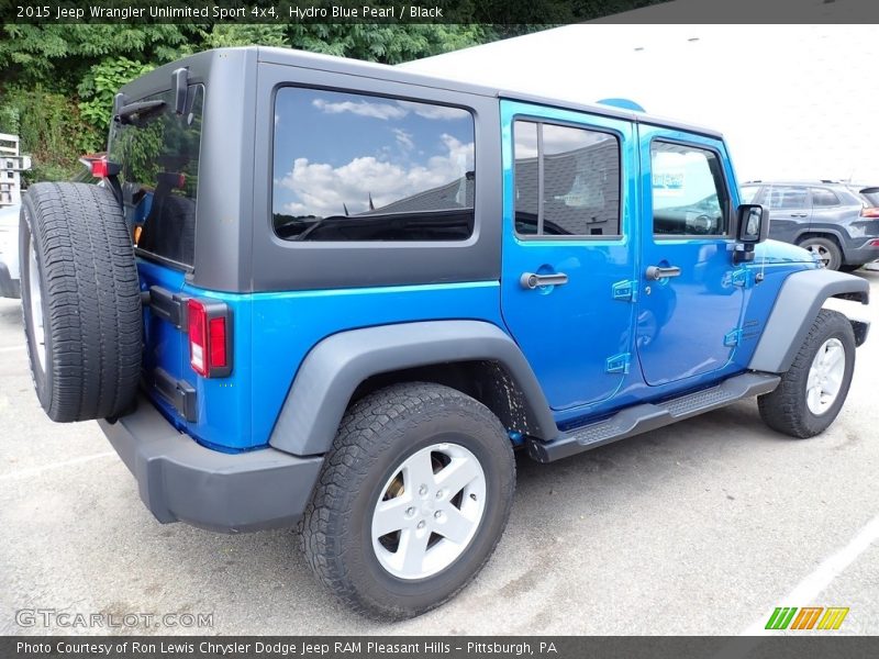 Hydro Blue Pearl / Black 2015 Jeep Wrangler Unlimited Sport 4x4